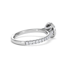 Reina Diamond Halo Engagement Ring in 18K White Gold 1.10ct G/SI2