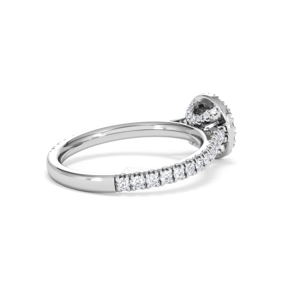 Reina Diamond Halo Engagement Ring in 18K White Gold 1.10ct G/SI2