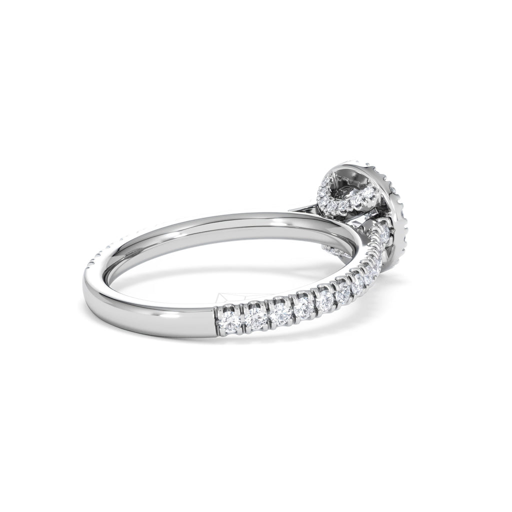 Reina Diamond Halo Engagement Ring in 18K White Gold 1.10ct G/SI2