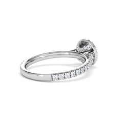 Reina Diamond Halo Engagement Ring in 18K White Gold 1.10ct G/SI2