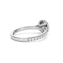Reina Diamond Halo Engagement Ring in 18K White Gold 1.10ct G/SI2