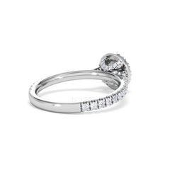 Reina Diamond Halo Engagement Ring in 18K White Gold 1.10ct G/SI2