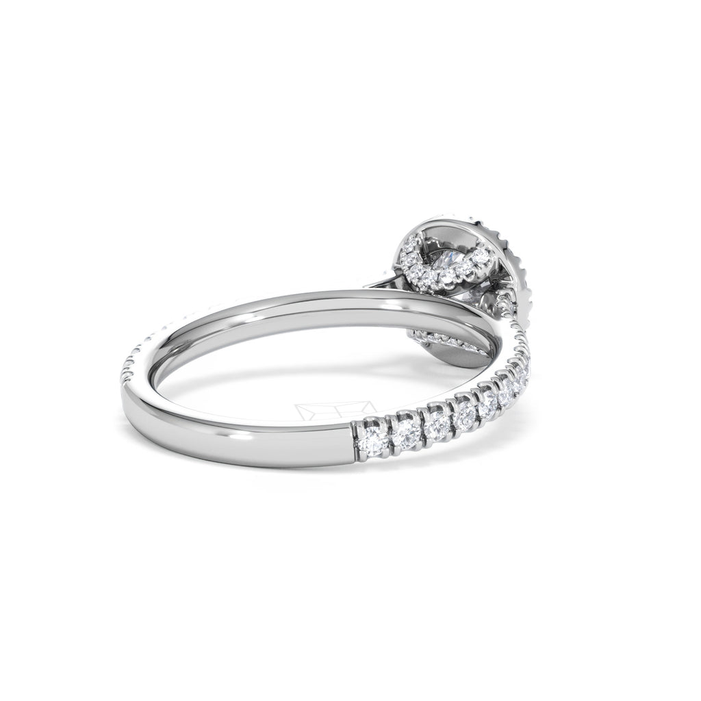 Reina Lab Diamond Halo Engagement Ring in Platinum 1.10ct F/VS1