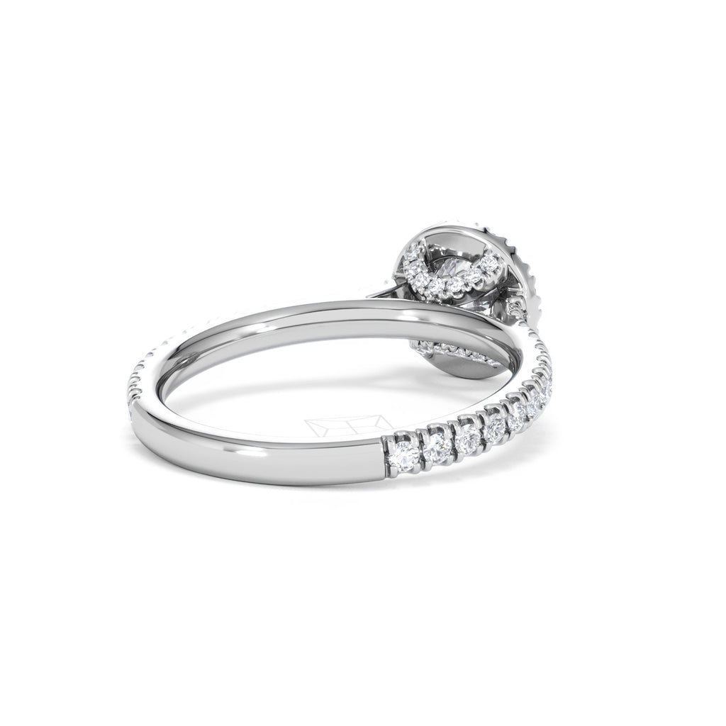 Reina Lab Diamond Halo Engagement Ring in Platinum 1.10ct F/VS1