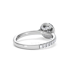 Reina Diamond Halo Engagement Ring in 18K White Gold 1.10ct G/SI2