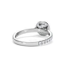 Reina Diamond Halo Engagement Ring in 18K White Gold 1.10ct G/SI2