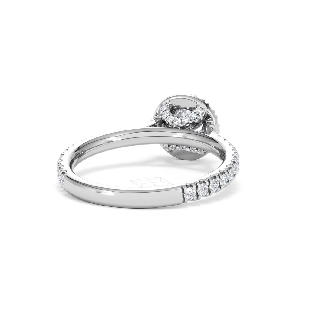 Reina Lab Diamond Halo Engagement Ring in Platinum 1.10ct F/VS1