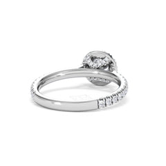 Reina Diamond Halo Engagement Ring in 18K White Gold 1.10ct G/SI2