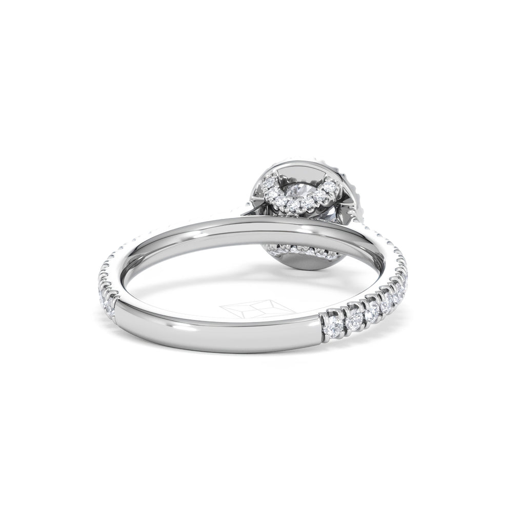 Reina Lab Diamond Halo Engagement Ring in Platinum 1.10ct F/VS1