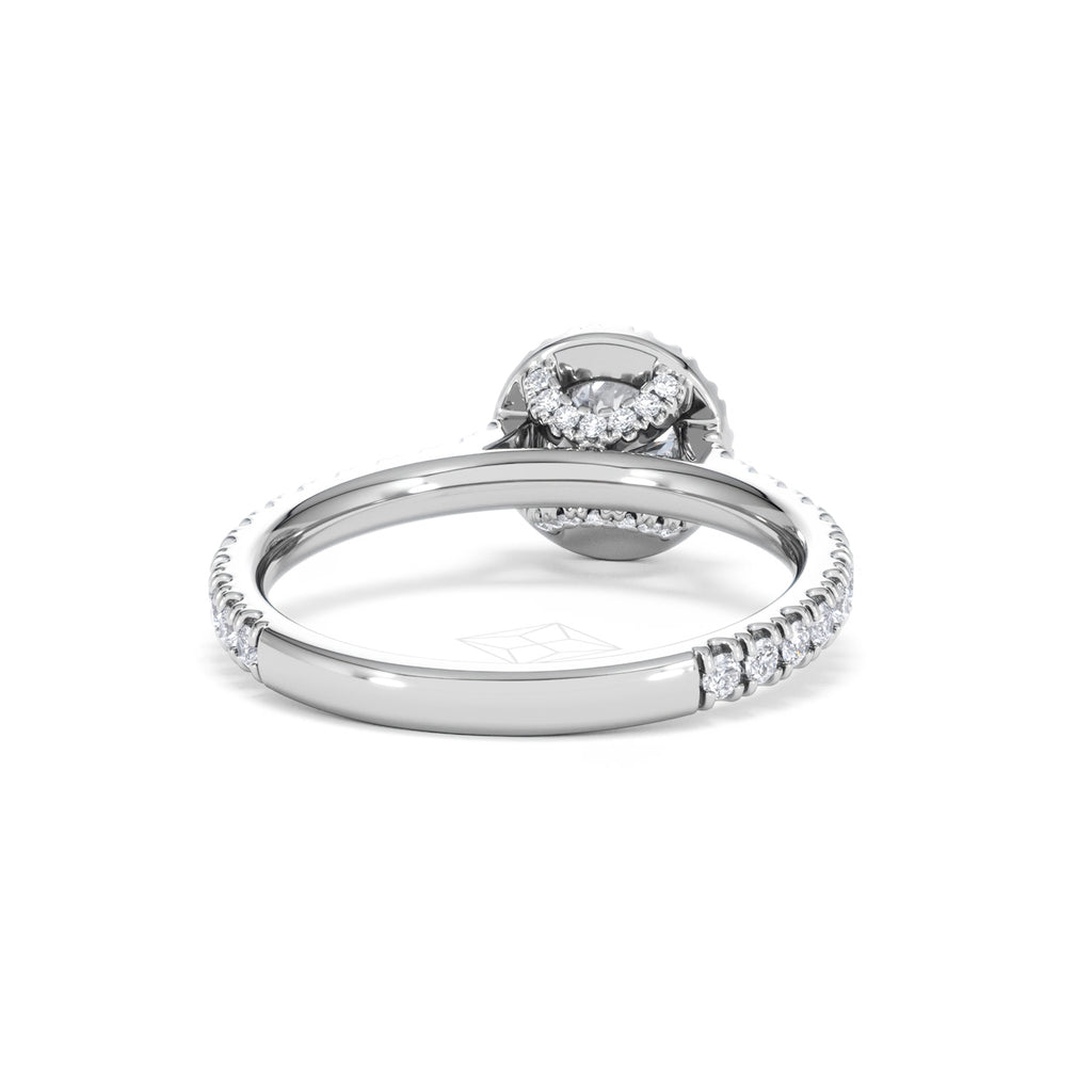 Reina Diamond Halo Engagement Ring in 18K White Gold 1.10ct G/SI2