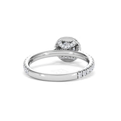 Reina Diamond Halo Engagement Ring in 18K White Gold 1.10ct G/SI2