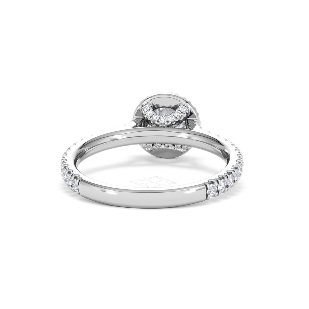 Reina Diamond Halo Engagement Ring in 18K White Gold 1.10ct G/SI2