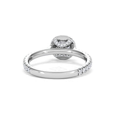 Reina Diamond Halo Engagement Ring in 18K White Gold 1.10ct G/SI2