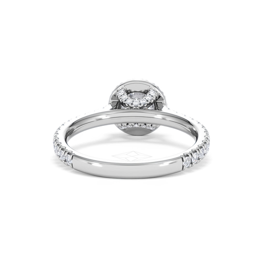 Reina Diamond Halo Engagement Ring in 18K White Gold 1.10ct G/SI2