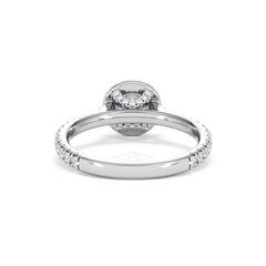 Reina Diamond Halo Engagement Ring in 18K White Gold 1.10ct G/SI2