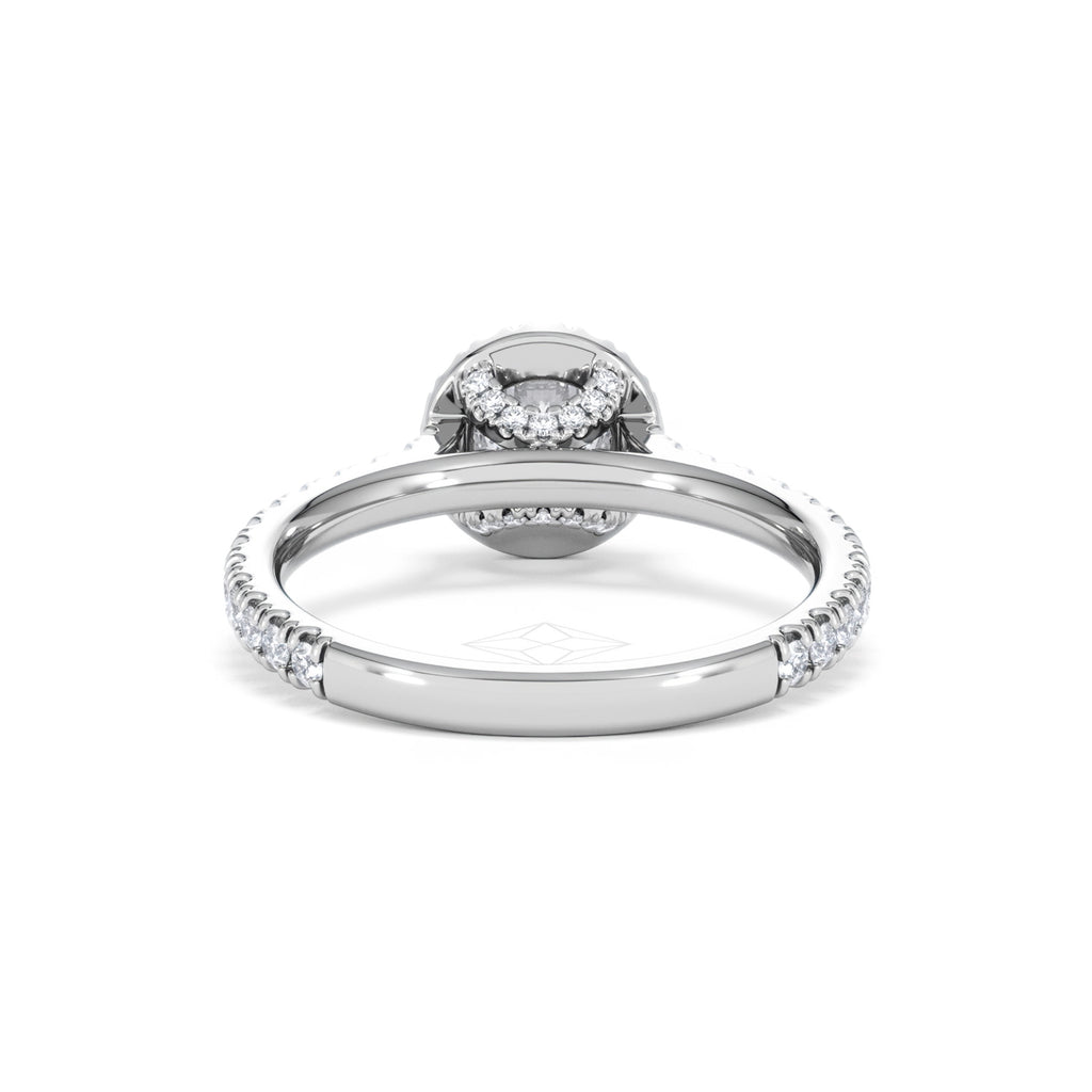 Reina Lab Diamond Halo Engagement Ring in 18K White Gold 1.10ct F/VS1
