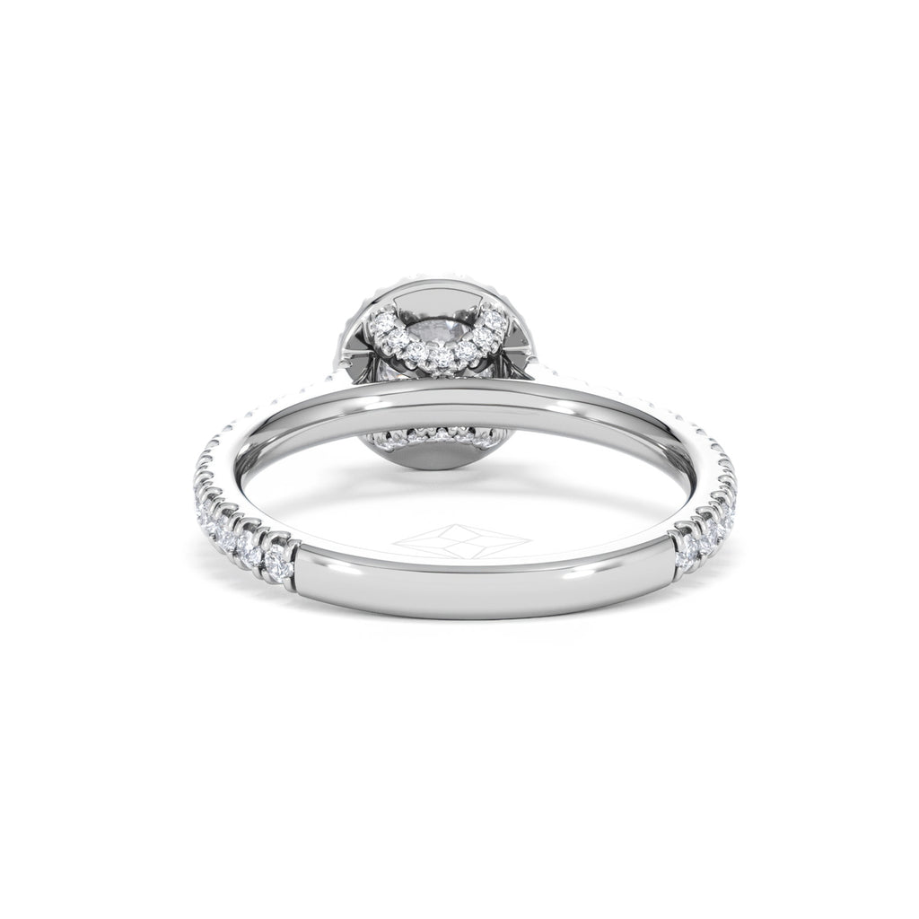 Reina Diamond Halo Engagement Ring in 18K White Gold 1.10ct G/SI2