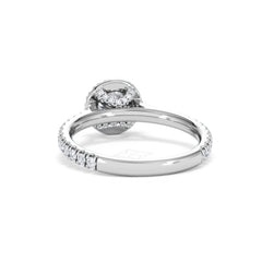 Reina Diamond Halo Engagement Ring in 18K White Gold 1.10ct G/SI2