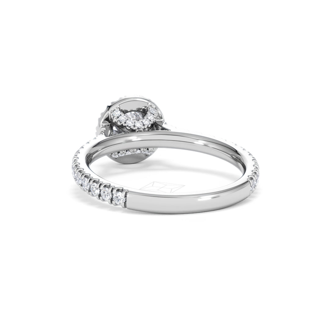 Reina Lab Diamond Halo Engagement Ring in Platinum 1.10ct F/VS1