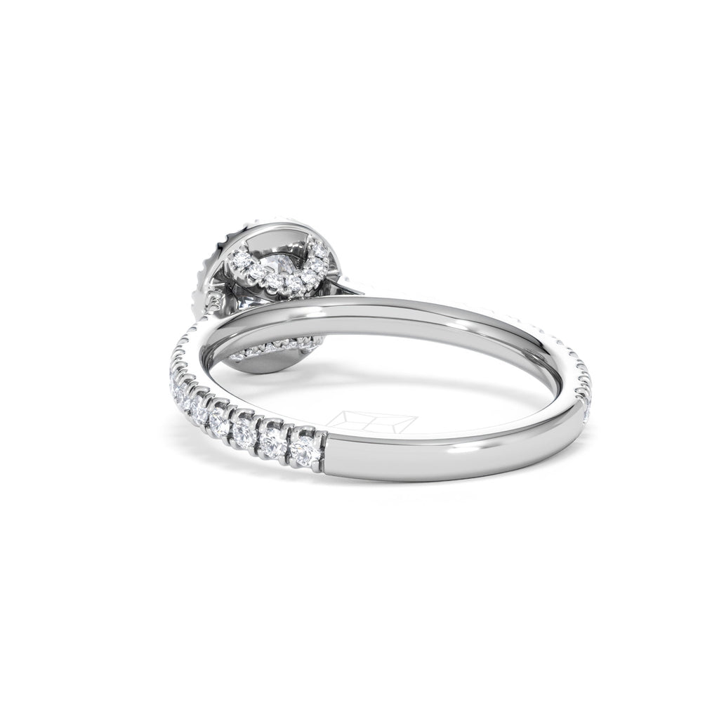 Reina Lab Diamond Halo Engagement Ring in 18K White Gold 1.10ct F/VS1