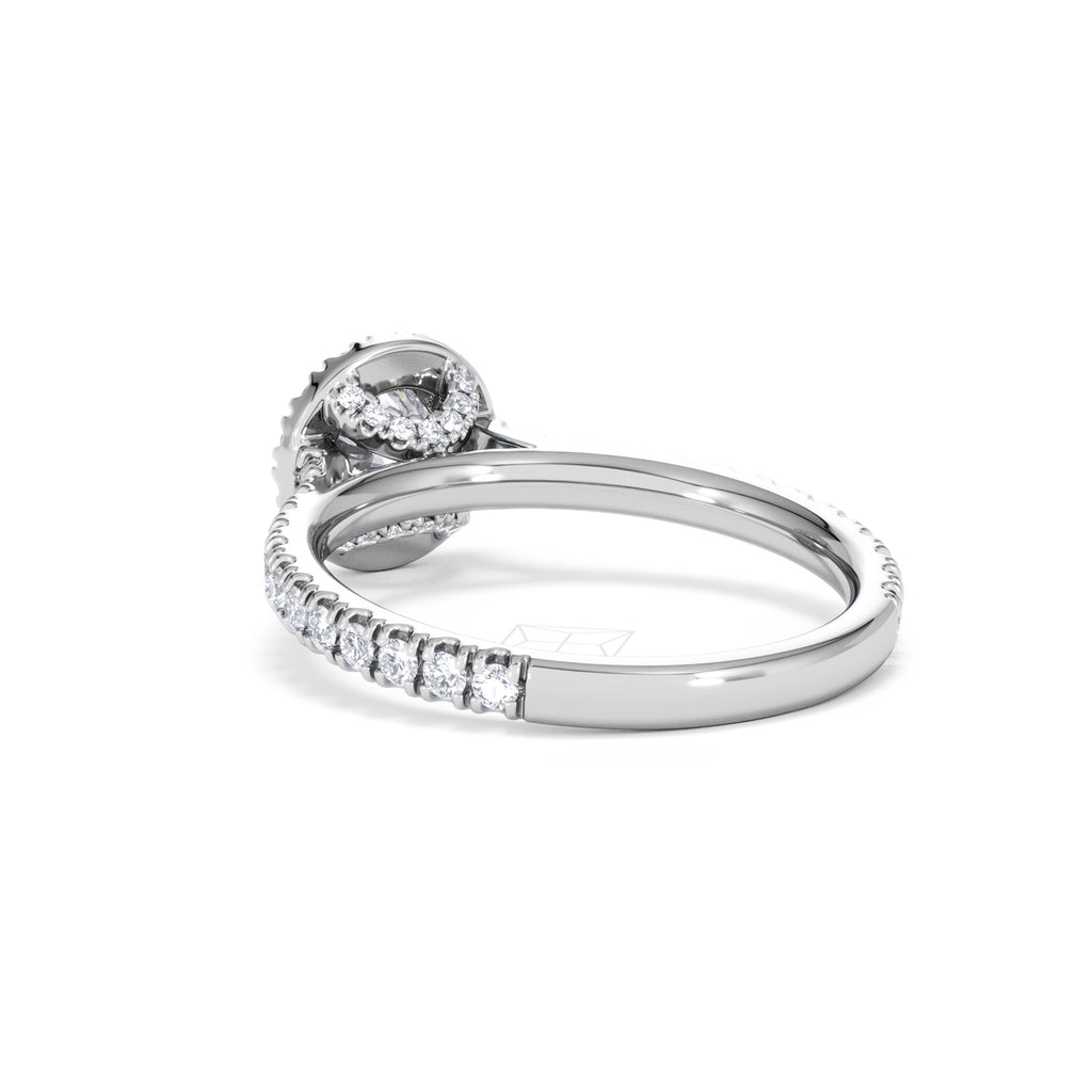 Reina Diamond Halo Engagement Ring in 18K White Gold 1.10ct G/SI2