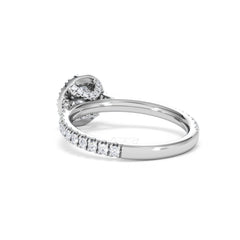 Reina Diamond Halo Engagement Ring in 18K White Gold 1.10ct G/SI2