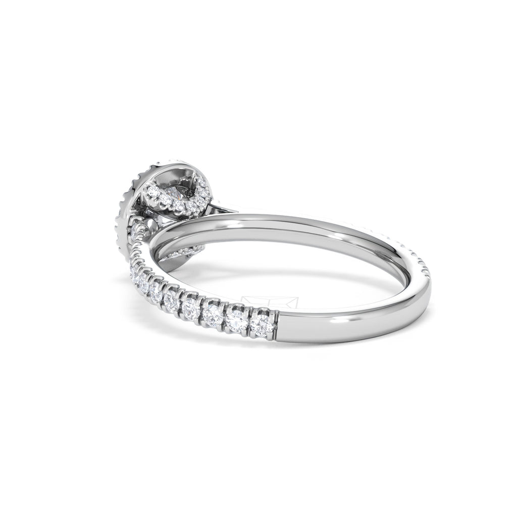 Reina Diamond Halo Engagement Ring in 18K White Gold 1.10ct G/SI2