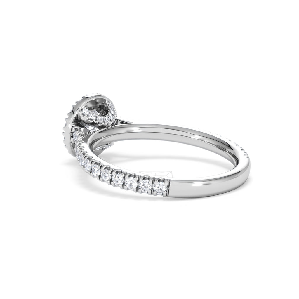 Reina Diamond Halo Engagement Ring in 18K White Gold 1.10ct G/SI2