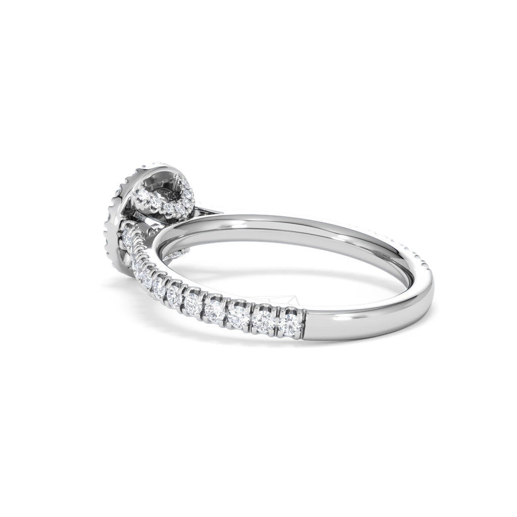 Reina Diamond Halo Engagement Ring in 18K White Gold 1.10ct G/SI2