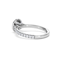 Reina Diamond Halo Engagement Ring in 18K White Gold 1.10ct G/SI2
