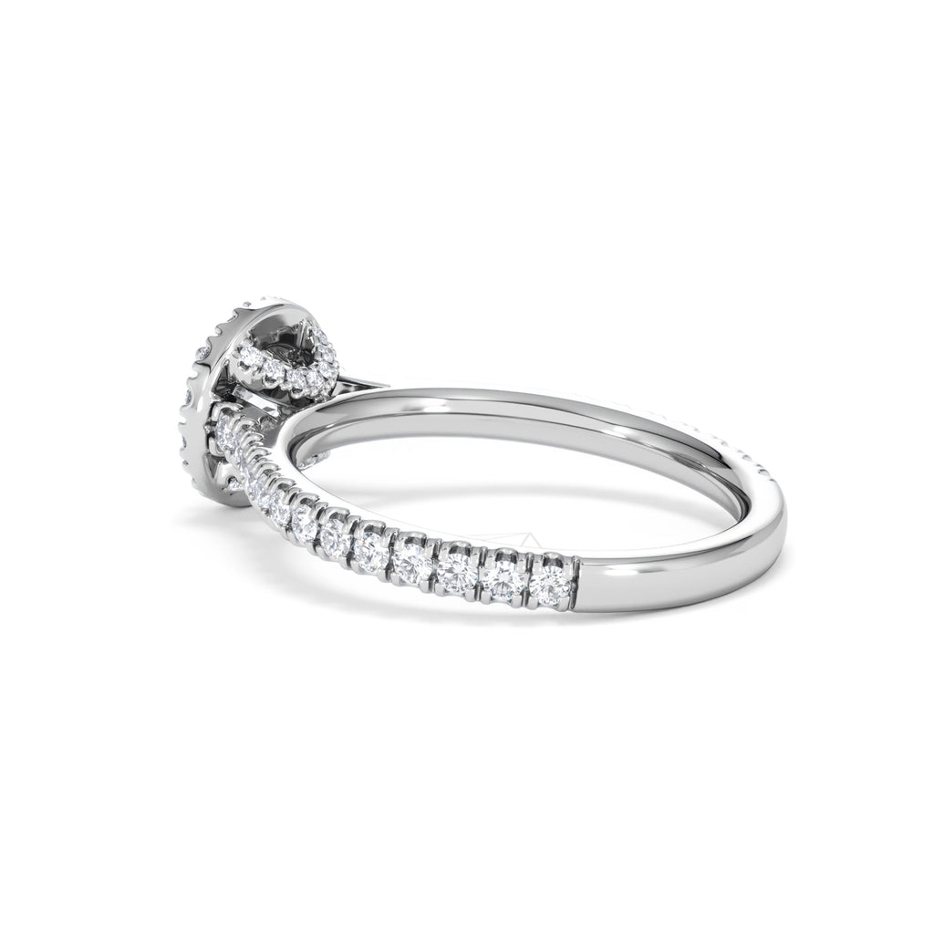 Reina Diamond Halo Engagement Ring in 18K White Gold 1.10ct G/SI2