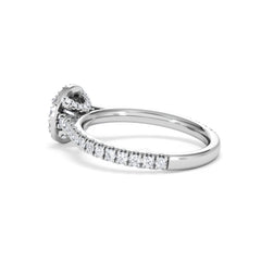 Reina Diamond Halo Engagement Ring in 18K White Gold 1.10ct G/SI2