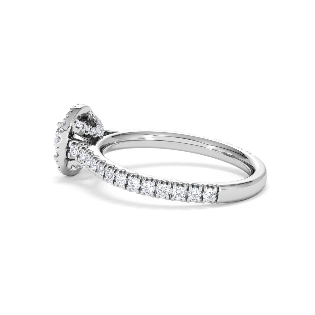 Reina Lab Diamond Halo Engagement Ring in Platinum 1.10ct F/VS1