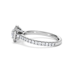 Reina Diamond Halo Engagement Ring in 18K White Gold 1.10ct G/SI2