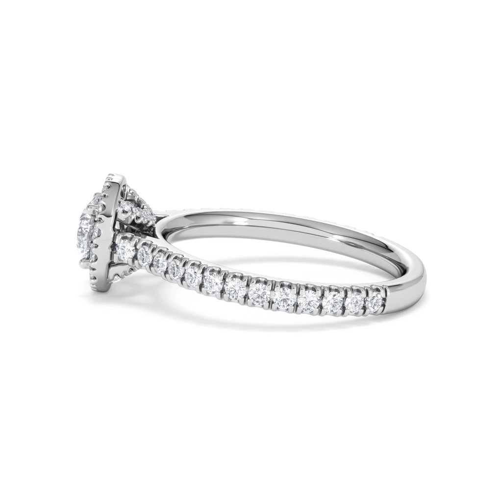 Reina Lab Diamond Halo Engagement Ring in Platinum 1.10ct F/VS1