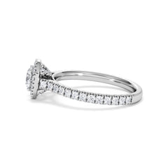 Reina Diamond Halo Engagement Ring in 18K White Gold 1.10ct G/SI2