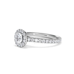 Reina Lab Diamond Halo Engagement Ring in Platinum 1.10ct F/VS1