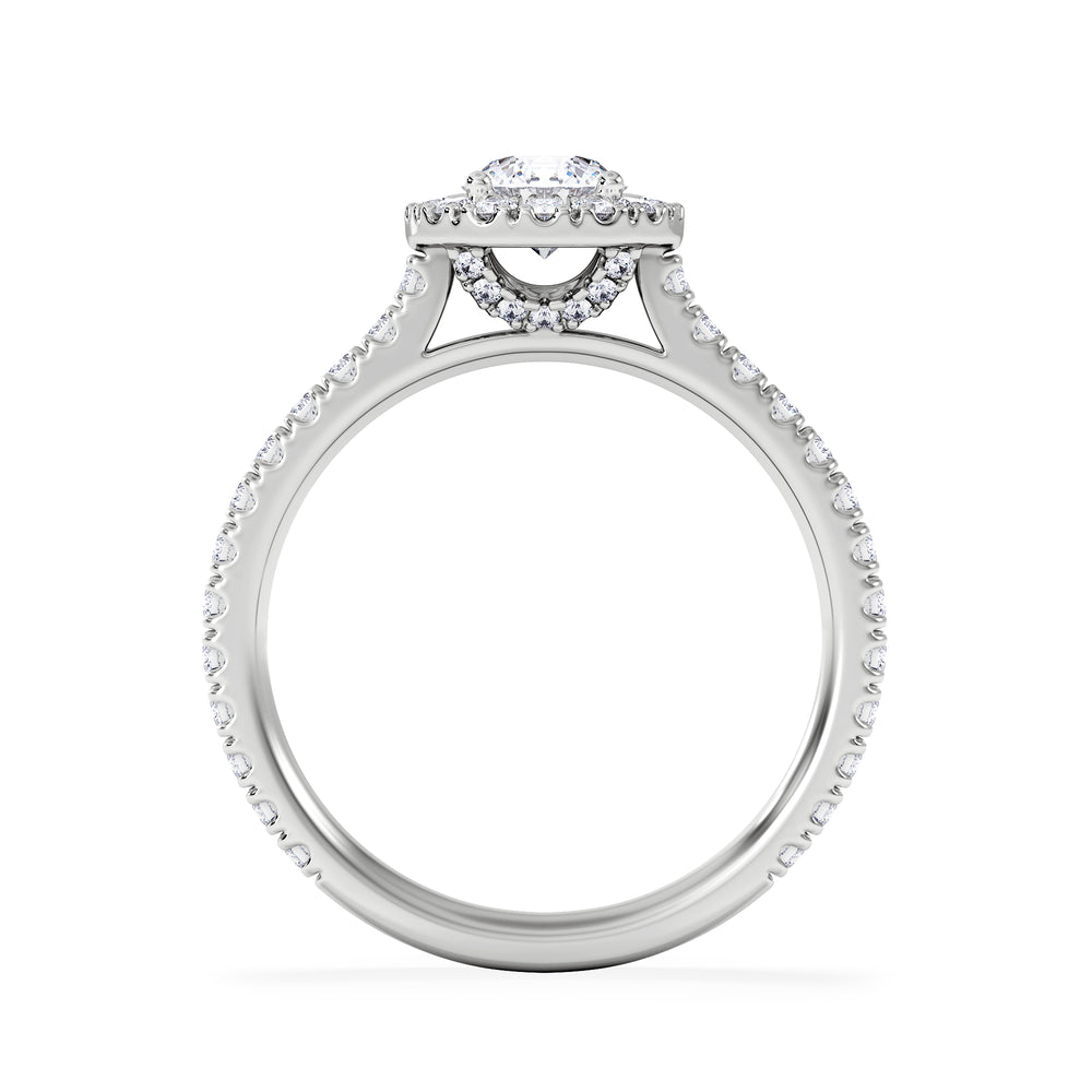 Reina Lab Diamond Halo Engagement Ring in Platinum 1.10ct F/VS1