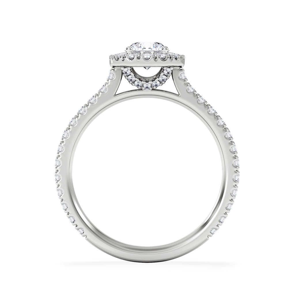 Reina Lab Diamond Halo Engagement Ring in Platinum 1.10ct F/VS1