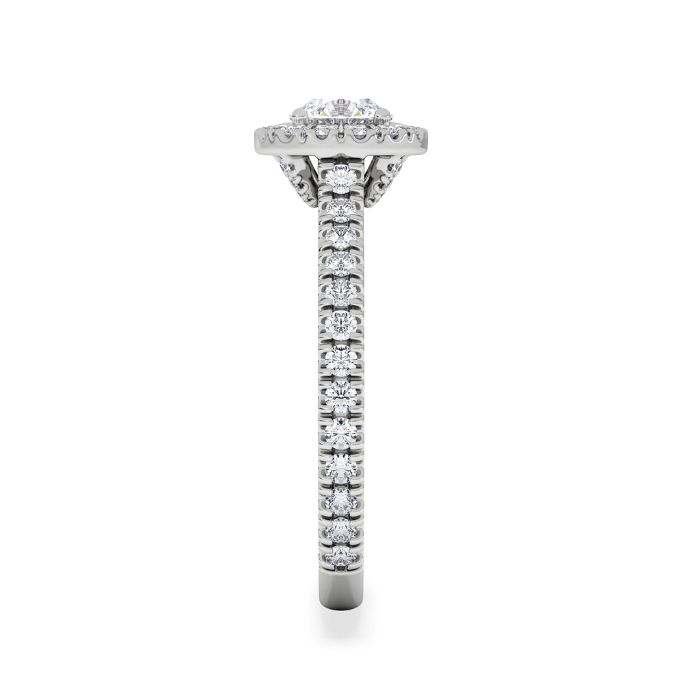 Reina Lab Diamond Halo Engagement Ring in Platinum 1.10ct F/VS1