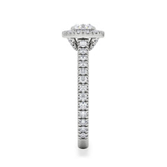 Reina Lab Diamond Halo Engagement Ring in Platinum 1.10ct F/VS1