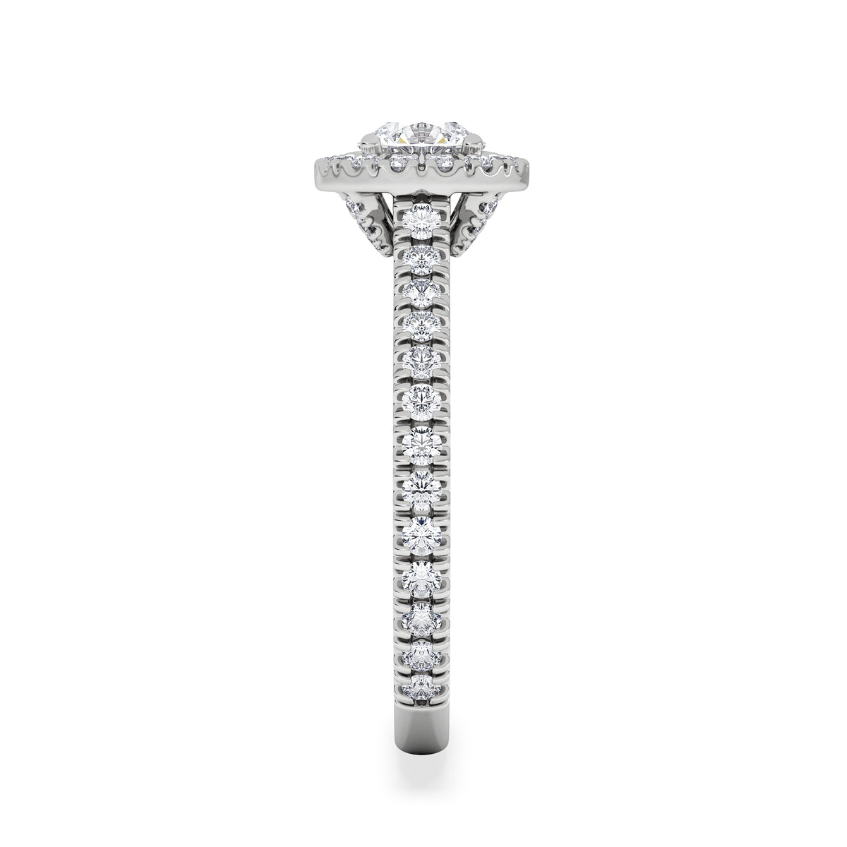 Reina Diamond Halo Engagement Ring in Platinum 1.10ct G/SI2