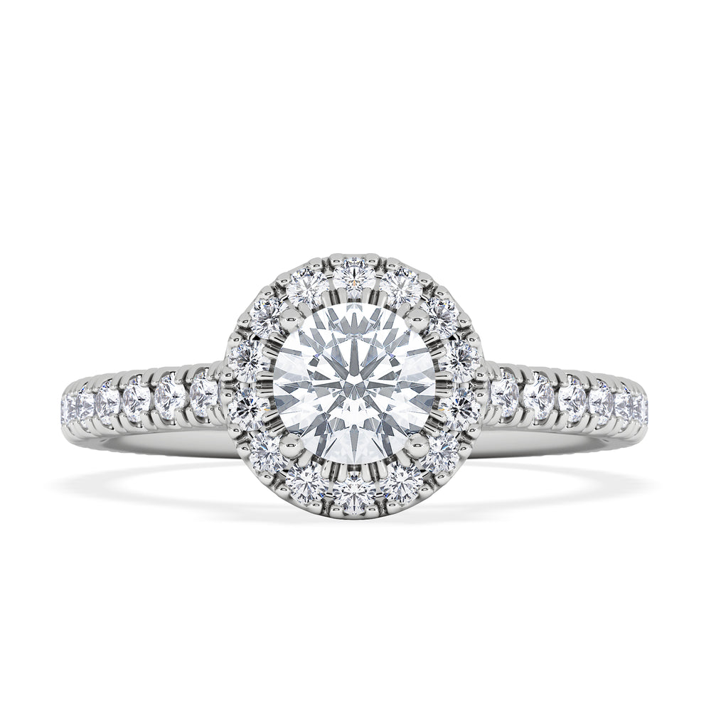Reina Lab Diamond Halo Engagement Ring in Platinum 1.10ct F/VS1