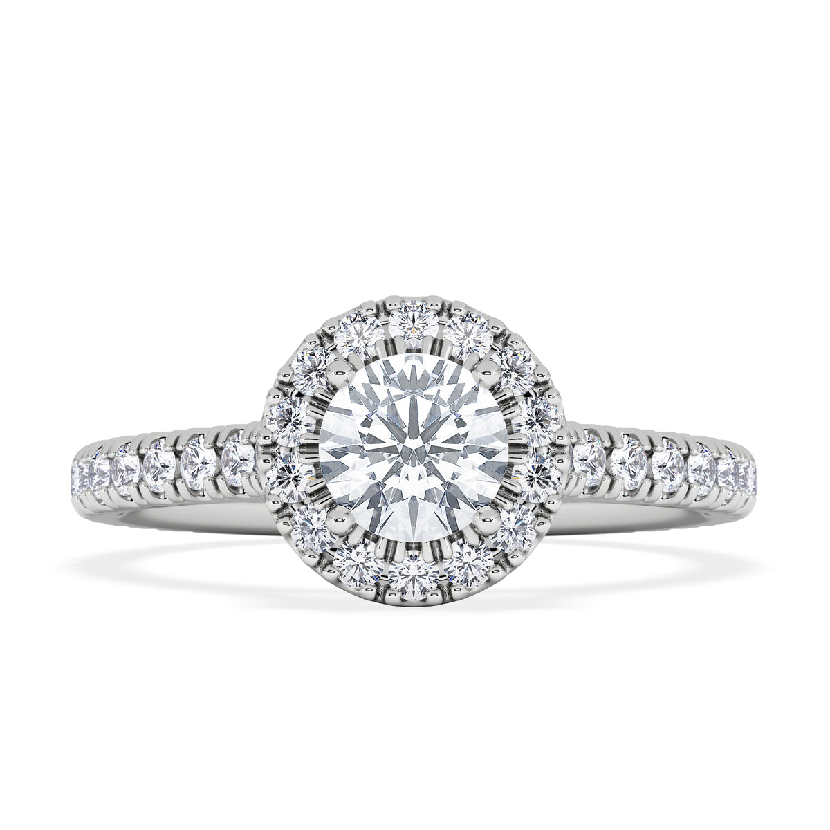 Reina Diamond Halo Engagement Ring in Platinum 1.10ct G/SI2