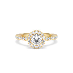 Reina Lab Diamond Halo Engagement Ring in 18K Gold 1.10ct F/VS1