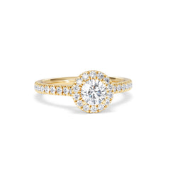 Reina Lab Diamond Halo Engagement Ring in 18K Gold 1.10ct F/VS1