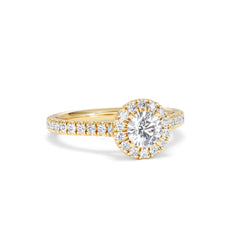 Reina Lab Diamond Halo Engagement Ring in 18K Gold 1.10ct F/VS1