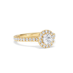 Reina Lab Diamond Halo Engagement Ring in 18K Gold 1.10ct F/VS1