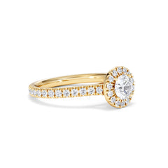 Reina Lab Diamond Halo Engagement Ring in 18K Gold 1.10ct F/VS1