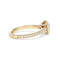 Reina Lab Diamond Halo Engagement Ring in 18K Gold 1.10ct F/VS1